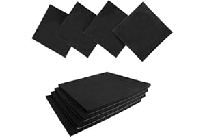 SALIMHIB 8 Pcs Black Adhesive Foam Padding, Closed Cell Foam Sheet 1/4“ Thick 6 Inch X 6 Inch, Neoprene Rubber Pad Self Stick Anti-Slip Adhesive Anti Vibration Pad (6inX 6inX 1/4in, 8)