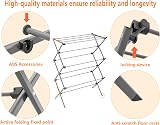 HOMIDEC 3-Tier Clothes Airer Grey, Durable Steel, Folding Design view 8