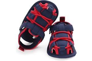 SOFMUO Baby Boys Girls Closed-Toe Sandals Breathable Athletic Soft Sole Anti-Slip Infant Summer Toddler Beach Walking Shoes
