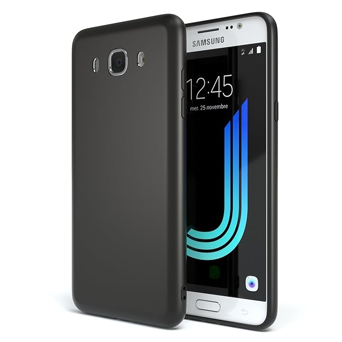EAZY CASE Handyhülle Silikon mit Kameraschutz Samsung Galaxy J5 (2016) in schwarz matt, Ultra dünn, Slimcover, Silikonhülle, 