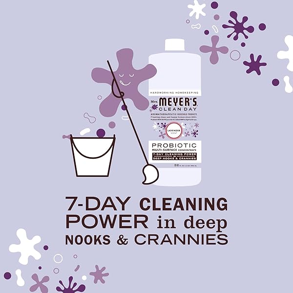 MRS. MEYER’S CLEAN DAY PROBIOTIC MULTI-SURFACE CONCENTRATE CLEANER, LAVENDER, CLEANS CREVICES AND TOUGH STAINS, 32 FL OZ