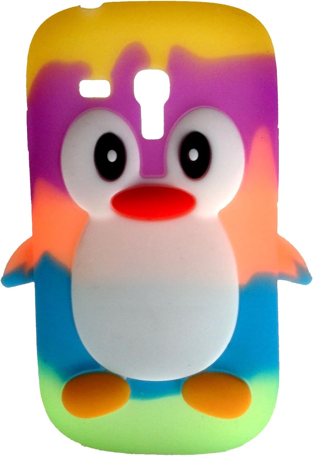 SKS Distribution® Samsung Galaxy S3 SIII Mini i8190 RAINBOW MULTI COLOURED Penguin Cute Animal Silicone/Skin/Case/Cover/Shell/Protector/Mobile/Phone/Smartphone/Accessories.