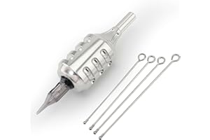 Denergy Tattoo Cartridge Grip 30mm/1.18inch - Heavy 316L Stainless Steel Grip for Rotary＆Coil Machine,Adjustable Click,Autoclavable Cartridge Needle Grip,Pro Tattoo Supplies Accessories (30mm)