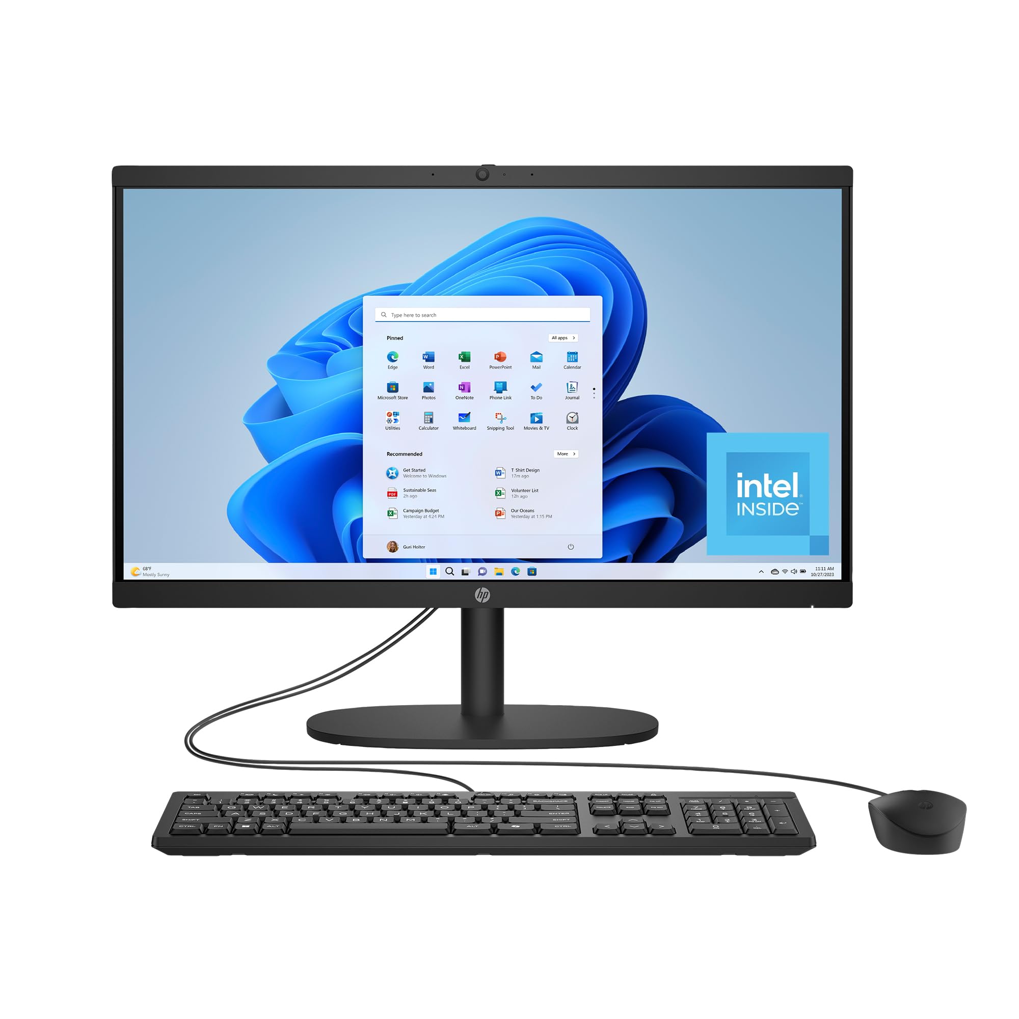 HP 21.45 inch All-in-One Desktop PC, FHD Display, Intel Processor N100, 8 GB RAM, 256 GB SSD, Intel UHD Graphics, Windows 11 Home, Jet Black, 22-dg0220 (2025)
