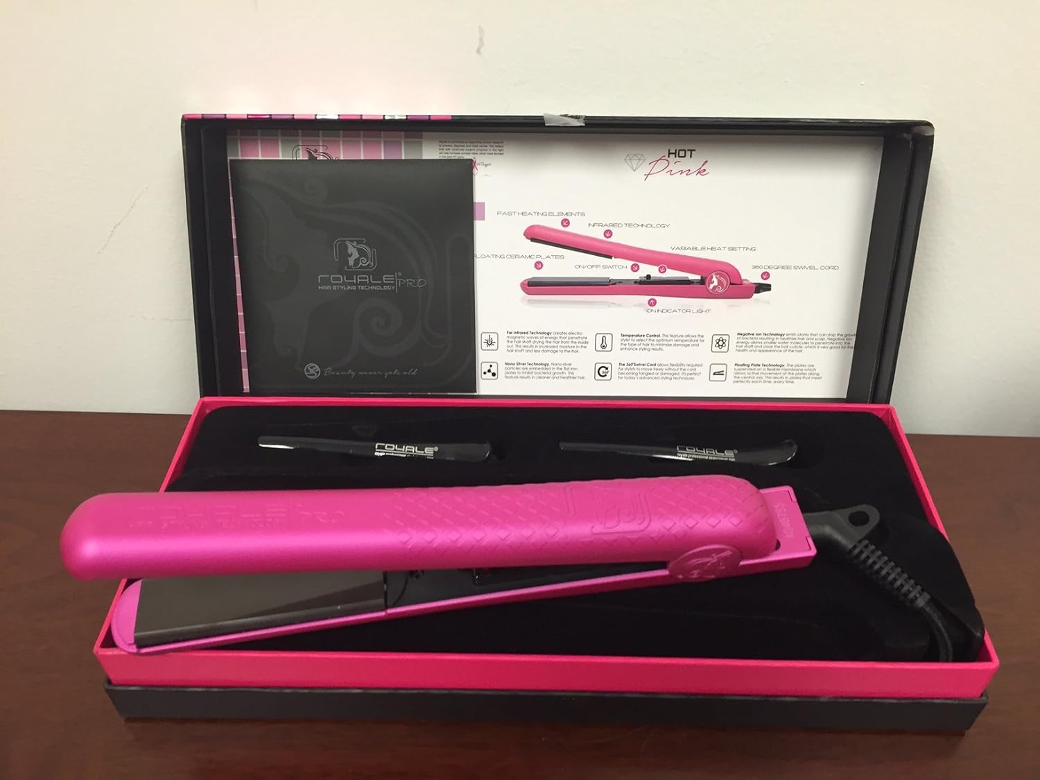 Royale Hot Tools Classic Diamond Hot Pink Flat Iron/Hair