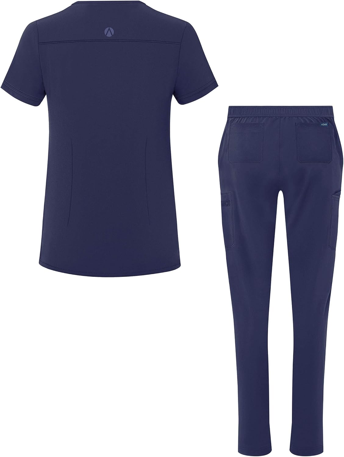 Adar Addition Go-Basic Scrub Set for Women - Slim V-Neck Scrub Top & Skinny Cargo Scrub Pants: Clothing