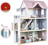 Giant bean Wooden Dolls House 2.6ft Elevator Light 22 pcs Furnishings 3 Dolls view 9