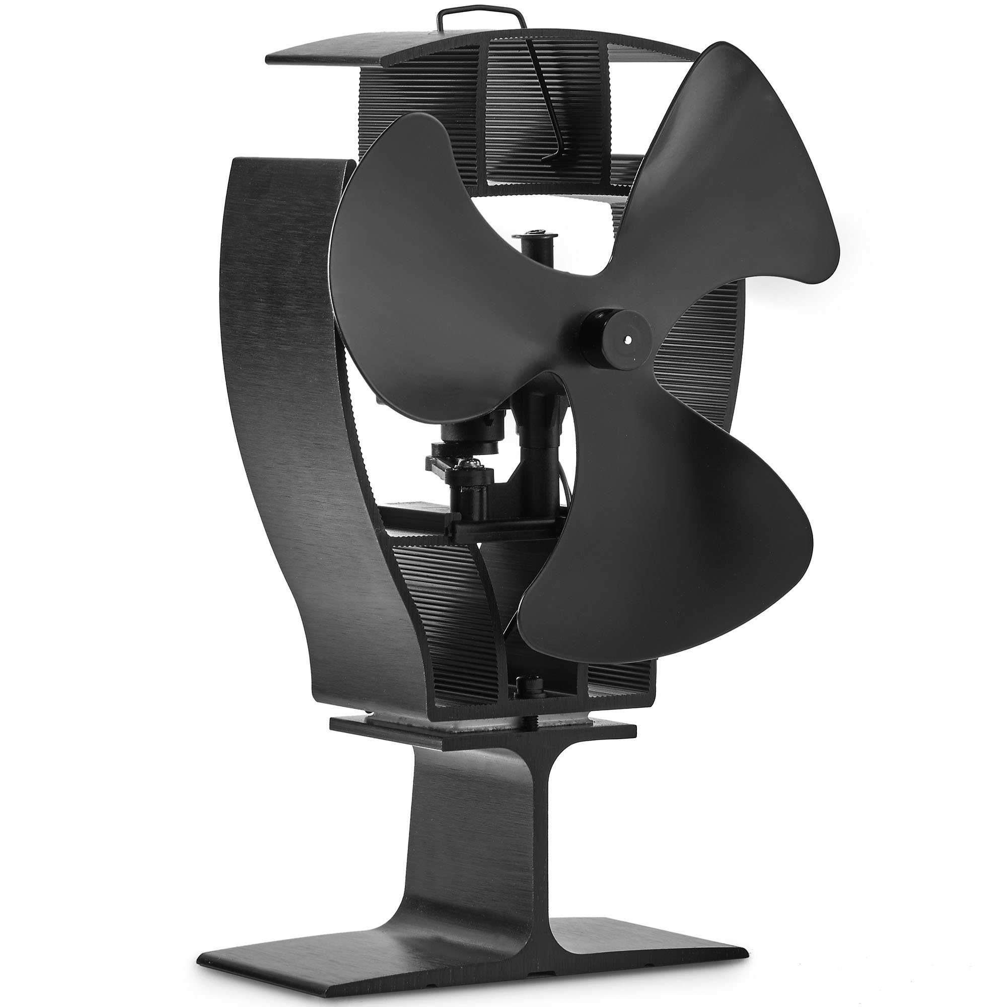 Quiet Wood Stove Fans VonHaus 3 Blade Oscillating Rotating Silent Heating blower eBay