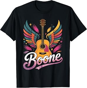 Boone Music Lover Vibes Colorful Artistic Design T-Shirt