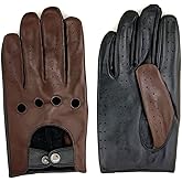 ZLUXURQ Mens Touchscreen Professional Leather Driving Gloves Unlined -Soft and Thin Italian Lambskin
