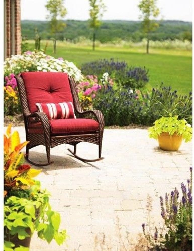 platinum outdoor living center on Amazon Com Better Homes And Gardens Azalea Ridge Porch Deck And Patio Rocking Chair All Weather Outdoor Wicker Rocker Furniture 37 H Seat Depth 19 75 Brown Kitchen Dining