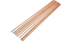 OGANAZI 10PCS Pure Copper Rods, 99.99% High Purity Solid Copper Bar, Bare Copper Rod Metal Round Rod with 300 mm Length and 5 mm Diameter for Electroplating and Plating, Metal DIY Craft Project