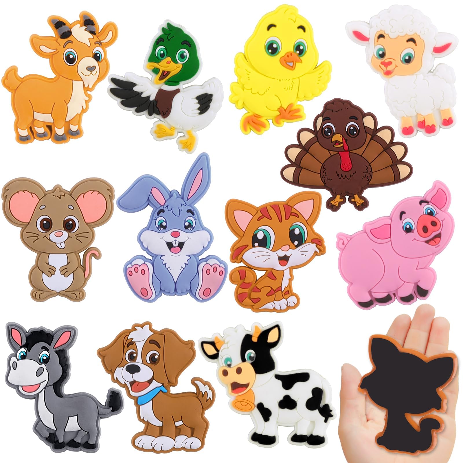 XIMISHOP 12PCS Animal Fridge Magnets for Kids，Cute Cartoon Farm Animals Fridge Refrigerator Magnet for Kids Montessori Educational Fridge Magnets