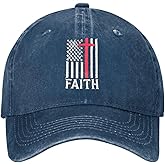 Walk with Jesus Embroidered Baseball Cap Vintage Adjustable Washed Cotton Christian Hat for Men Women,Black