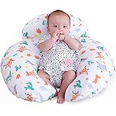 AMASKY Nursing Pillow, More Support for Mom and Baby, Removable Cotton Cover and Colorful Animal Patterns, Machine Washable, Plus Size Baby Pillow, White, Pallet of Product