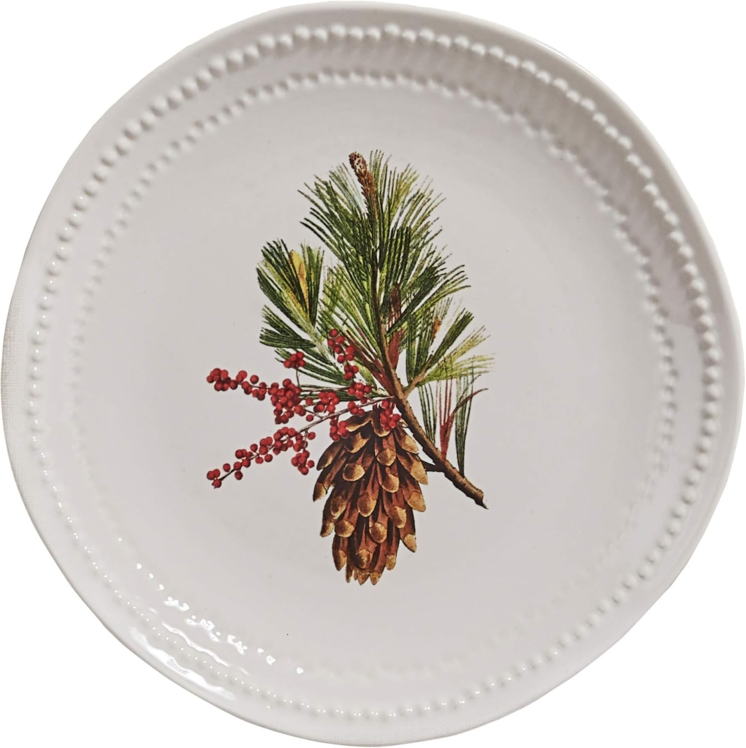 Split P Pinecone Plate Set White Salad Plates