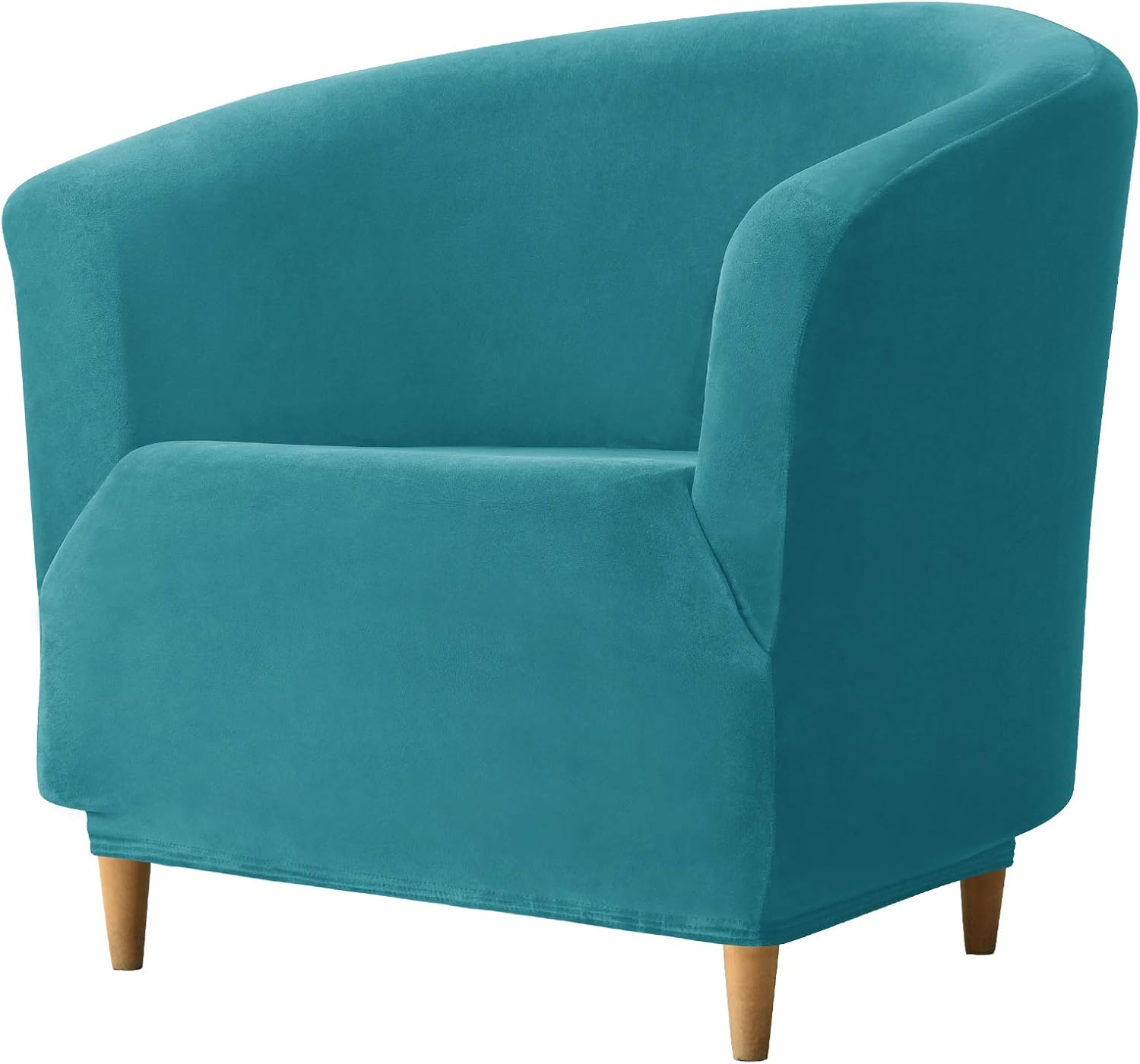 REECOTEX Velvet Club Chair Slipcover, Soft Stretch Tub Chair Cover for Living Room and Bedroom, Washable and Removable Armchair Protector, Furniture Protector for Home Decor,Turquoise