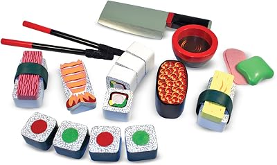 Melissa & Doug Wooden Sushi Slicing Playset Pretend Food Toy Ages 3+ Boys Girls