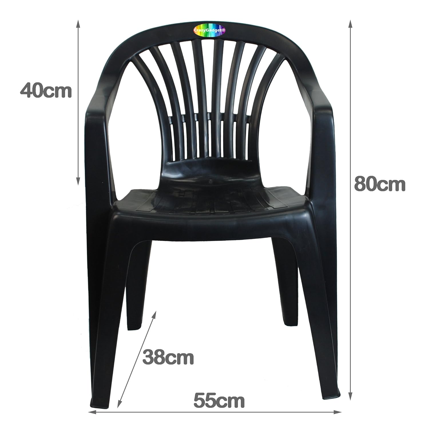 6x Indoor Outdoor Black Plastic Chairs Garden Patio Armchair Stacking Heavy Duty eBay