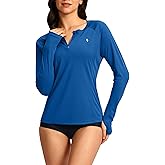 SANTINY Women's Rash Guard UPF50+ SPF Long Sleeve Swimsuits Top UV Sun Protection Swim Shirts for Woman with Zip