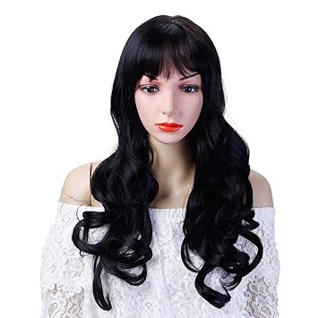 Amazon Com Long Wavy Wig Synthetic Natural Long Curly Wigs Loose