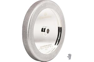 MORESUPERHARD 4 in 1 CBN Grinding Wheel 8 inch 180 Grit,1.25" Wide,5/8" Arbor for Sharpening High Speed Steel Tools Woodturning Tools(180 Grit)