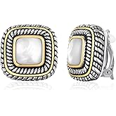 LILIE&WHITE Antique Gold Clip On Hoop Earrings for Women Non Pierced Clip on Earrings with Interwoven Textured Jewelry Gifts