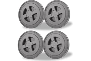FWEEK 4 Pieces 5 Gallon Leak-Proof Bucket Lid Food Grade Plastic Storage Buckets Screw Seal Lids Screw Pail Lid Pet Food Storage Chicken Feeders Paint Storage Compatible with Gamma (Grey)