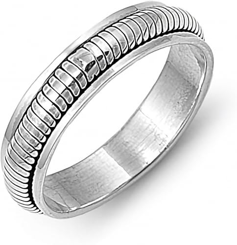 Rope Pattern Spinner Sterling Silver Mens Ring Sizes 7 13 Amazon Com