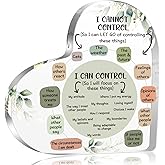 Mental Health Things I Can Control Decor Gifts for Women, Mindfulness Decor for Therapy Office Acrylic Heart Gifts, Psychology Art Decor for Treatment Room Office School Classroom