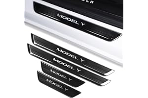 TSLAUCAY Tesla Model Y Illuminated Door Sill Protector for 2020-2023 4 PCS Model Y Door Sill Illuminated with Magnetic Control Door Sill Light Scuff Plate Door Entry Guard for Model Y-Black