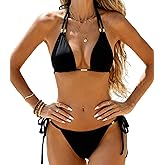 RIHOAS Triangle String Bikini Set for Women Two Piece Swimsuit Halter Tie Bathing Suit