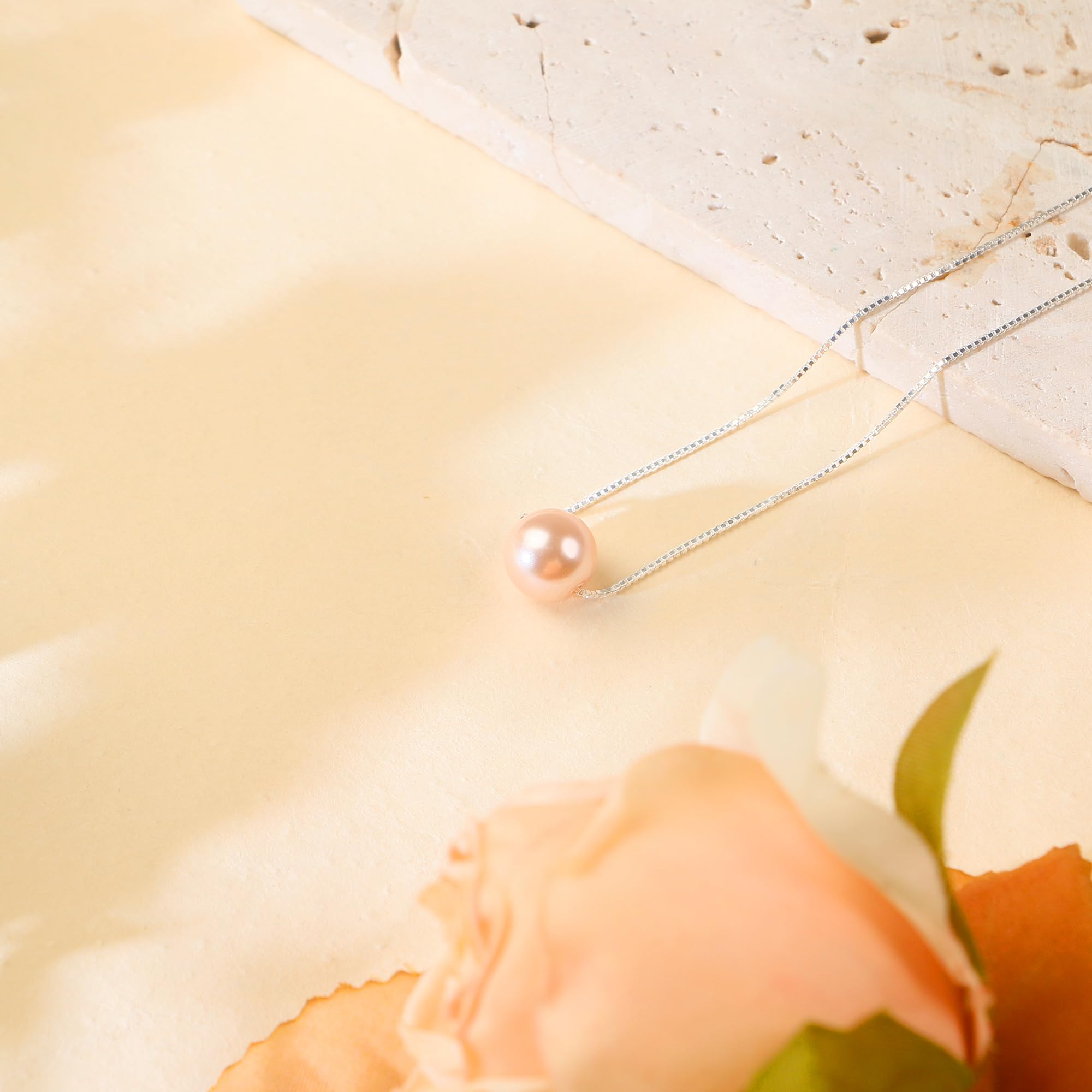 Sereney Birthday Gifts for Girls Women, Sterling Silver Pearl Necklace as 7 9 10 11 13 15 16 18 21 30 40 50 60 Year Old Birthday Gifts, Single Pearl Necklace as Bday Gifts for Friends Lockets