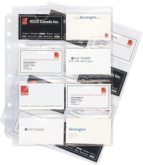DayTimer 68349 Business Card Holder, Folio Size, 80 Card Capacity, 5
