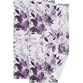 HUAZHIKOU Vintage Purple Floral Leaves Hand Towels for Bathroom Set of 2 Microfiber Watercolor Modern Abstract Ink Flower Print Kitchen Towels Decorative Bathroom Towels for Bath Guest Shower 14"x28"