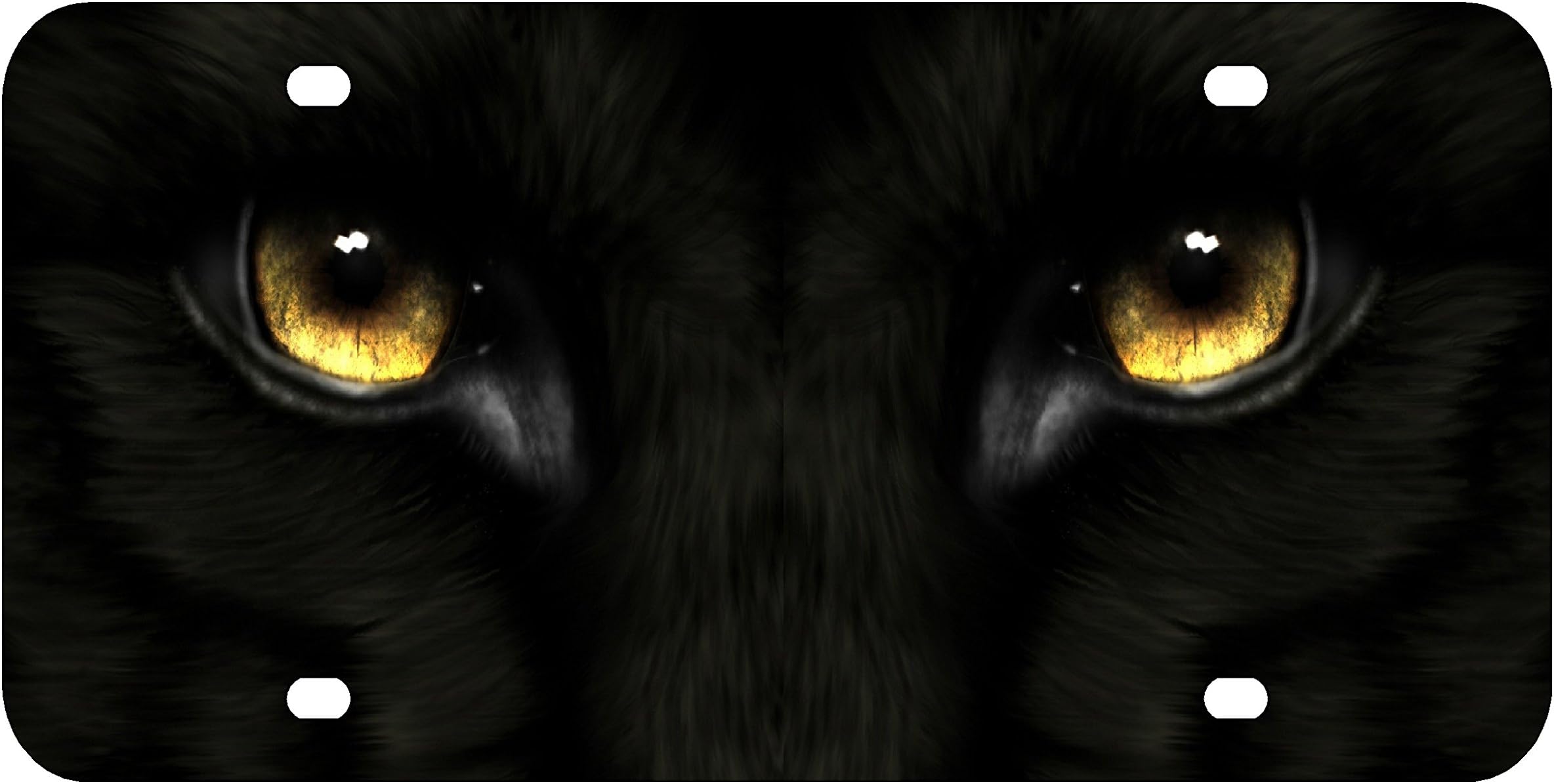 L261 BLACK PANTHER EYES License Plate Front Custom Novelty Tag Vanity Frame Holder Wrap Wraps by Sign Factory