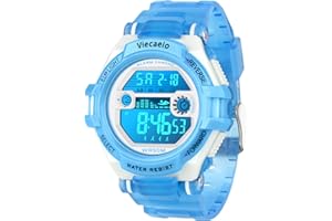Viecaeio Teenagers Kids 5-17 Years Old Boys for Girls Waterproof Sports Watch with Stopwatch, Alarm Clock, LED Colorful Lights, 5 Years Battery Life
