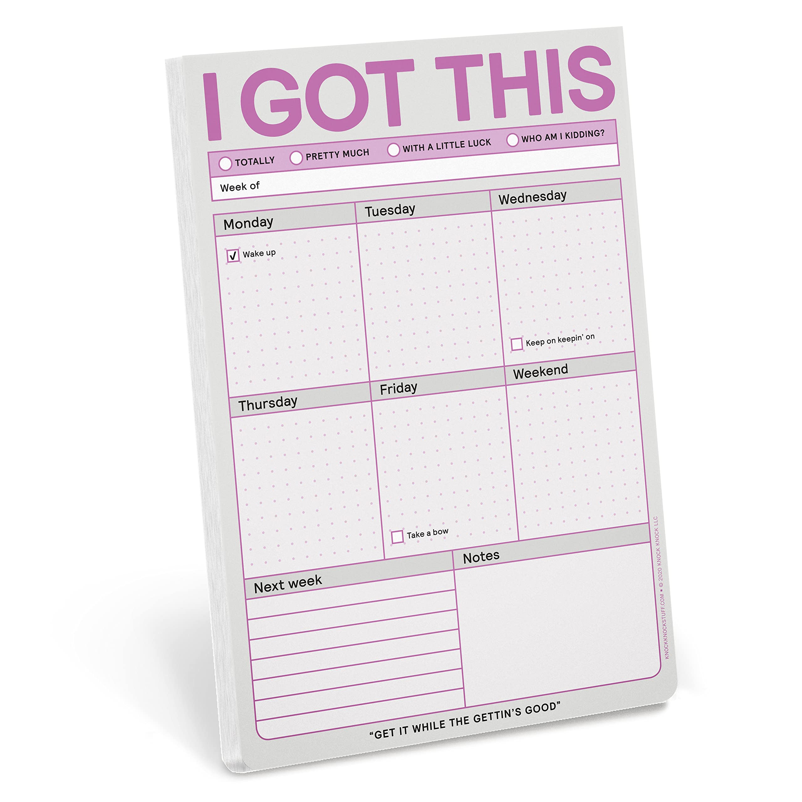 1-Count Knock Knock I Got This Pad, to Do List Notepad, Daily Planner Pad & Funny Home Office Supplies, 6 x 9-inches