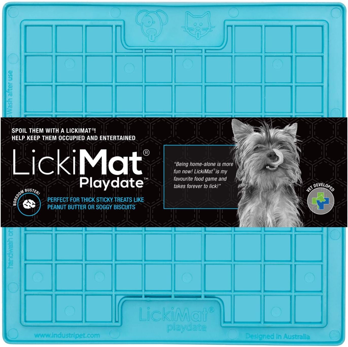 Lickimat Classic Dog Slow Feeders for Boredom & Anxiety Reduction; Perfect for Food, Treats, Yogurt, Peanut Butter. Fun Alternative to a Slow Feed Dog Bowl!