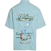 Bamboo Cay Men's Short Sleeve Par and Bar Casual Embroidered Woven Shirt