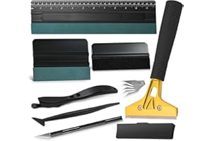 NEWISHTOOL Window Film Kit Vinyl Wrap Tools Includes Razor Scraper, Film Cutter, Ruler Squeegee and Tint Squeegee for Window Privacy Film Installation, Vinyl Applicator
