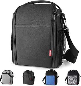 Yookeehome Lunch Bag for Men Women Durable Insulated Lunch Box with Adjustable Strap with Drinks Holder Practical Gift Idea