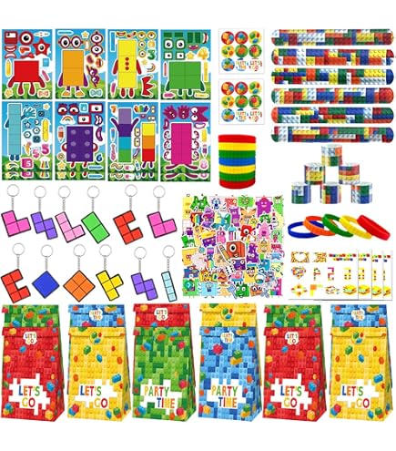 Cartes d'invitation en blocs de construction, fournitures de fête d' anniversaire, invitations de fête d'anniversaire pour garçons ou filles (style 1