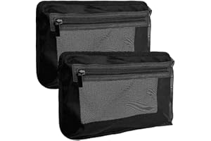 Chanvoo 2PC Self-Adhesive Boat Organizer Mesh Bag (10"x7") – Dry Mount Pouch with Waterproof Adhesive Backing for Tools & Gear | Sticks Securely to Wet Surfaces, Easy Removal