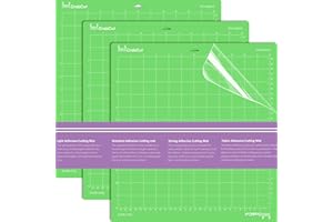 Crabcut Cutting Mats for Cricut Maker 4/Explore 4/Maker 3/Explore 3/Air 2: 12x12 Inch 3Pack Green StandardGrip Durable Long Lasting Standard Stickness Replacement Cut Mat for Siser Juliet Romeo