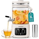 Meedome 3L Electric Kettle &amp; Beverage Dispenser with Tea Infuser | Adjustable 95&ndash;194&deg;F temperature control, 72-hour keep warm, glass kettle, tea infuser and spigot for easy serving.