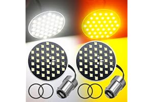 HAISECA 1157 Front LED Turn Signals Light White/Amber, 2 inch Bullet Running LED Lights for Motorcycle.
