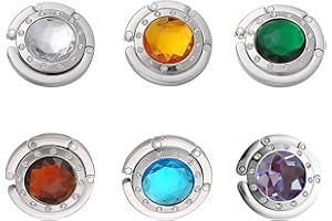 MYLEUS 6 PCS Handbag Hooks for Tables,Portable Hook,for Purse Bag Hanger Portable Handbag Folding Hanger Holder Hook for Hanging Crystal Alloy Magic Hooks for Women Girl (Combination B)