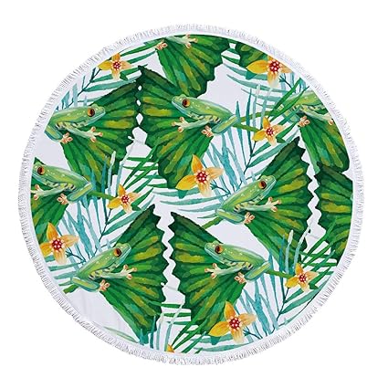 Suyun Tapis De Yoga Rond De Serviette De Plage Avec Crème