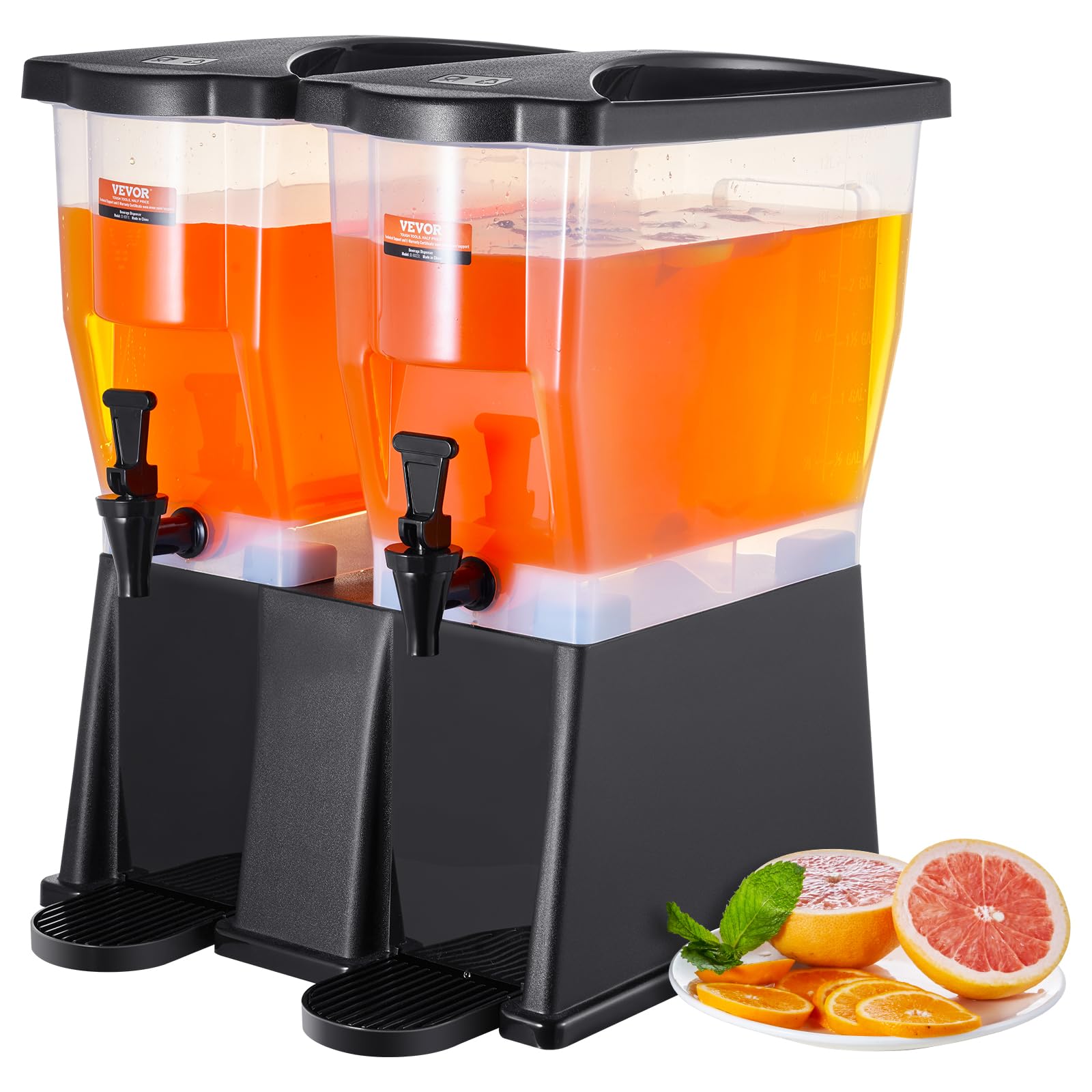 Photo 1 of **USED/DIRTY** VEVOR Beverage Dispenser, 3 Gallon x 2 Drink Dispensers for Parties, Plastic Juice Dispenser with Stand Spigot Lid, Iced Tea Lemonade Juice Water Dispenser, for Restaurants, Hotels, Parties